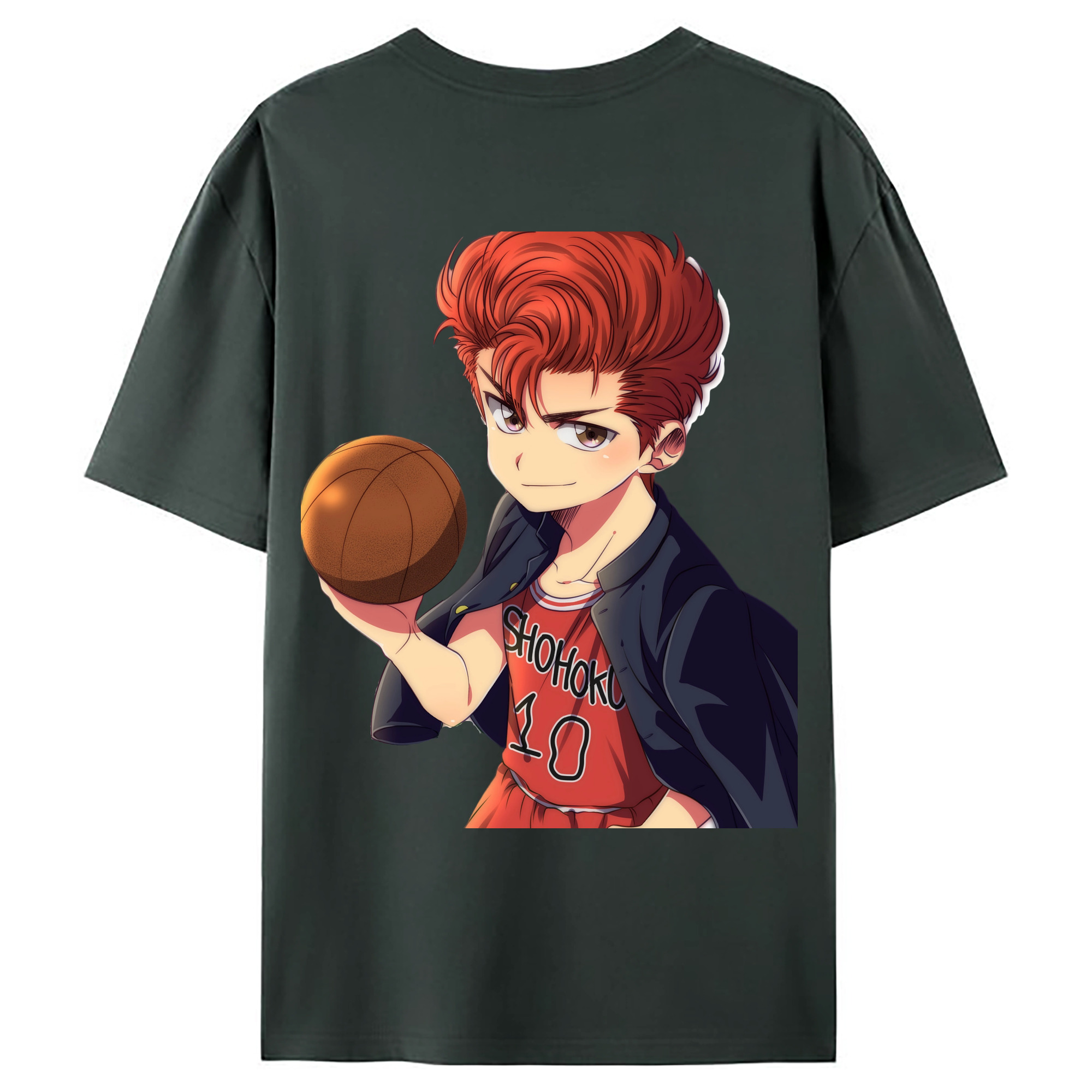 （画像用） SLAM DUNK／スラムダンク 綿100％ メンズ半袖Tシャツ（バックプリント） 通気性